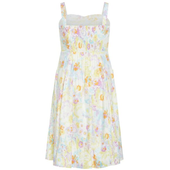 NWT City Chic White Floral Sweetheart Pleat Front Midi Dress 24 - Picture 6 of 12